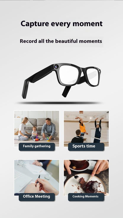 AI smart glasses clear lens – HD video recording feature