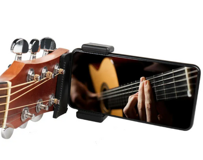 Phone guitar clip stand full product overview black colour