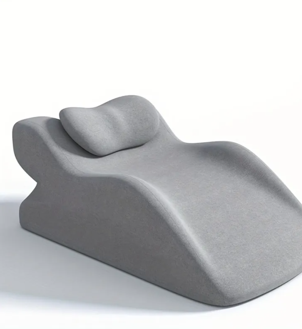 Stomach sleeper pillow – light gray, neck and spine support