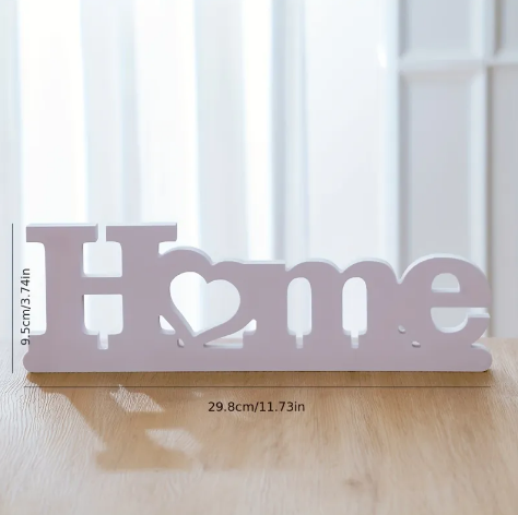 "Wooden HOME letter ornament - modern minimalist decor"